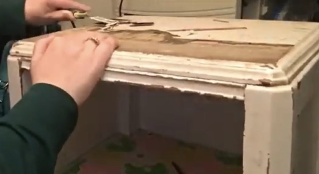 Peel the damaged veneer